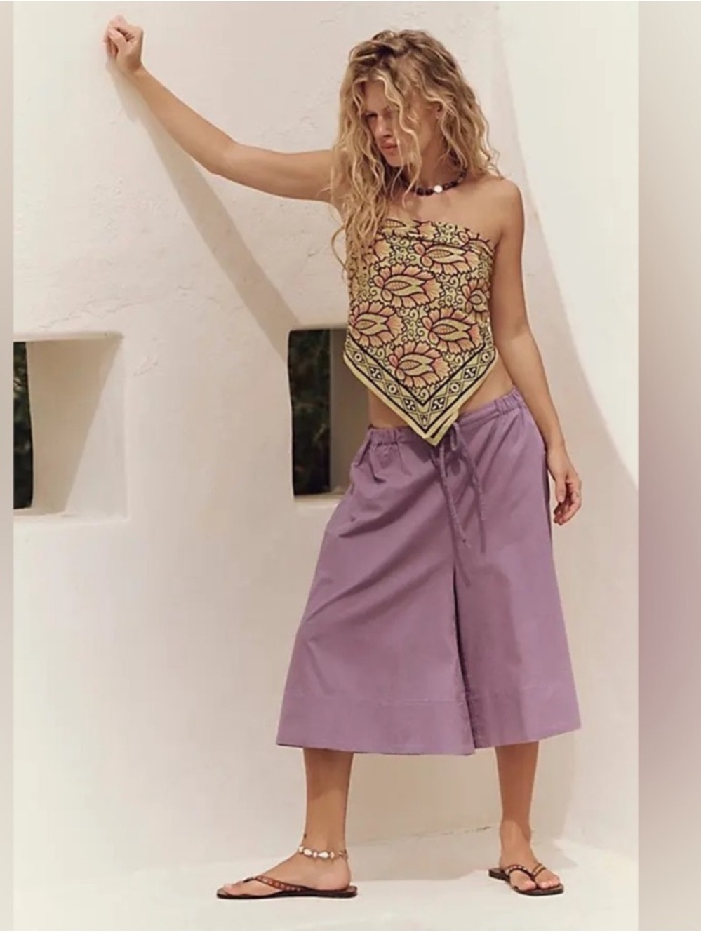 FREE PEOPLE Menorca Slouchy Capri Pants in Mauve Sz S NWOT
